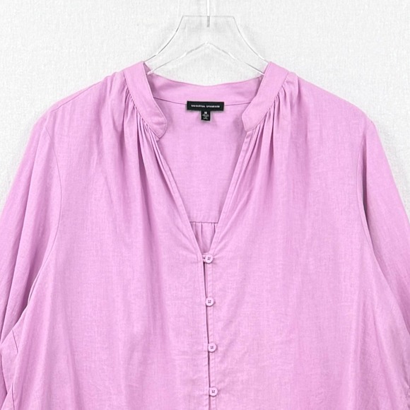 UNIVERSAL STANDARD Aix Linen Button Up Button Up Women Medium Pink Long Sleeve - Picture 7 of 16